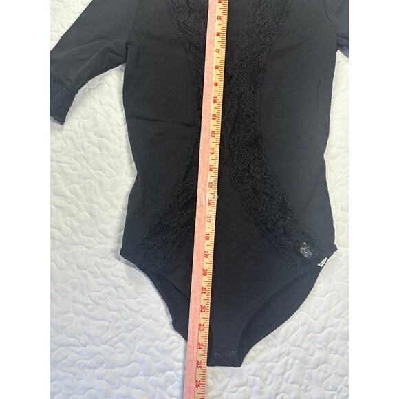 Wolford Black Texture Half Sleeve Body Suit Size Extra Small - Picture 5 of 6